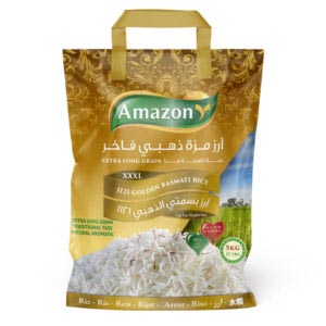 1121 Golden Sella Basmati Rice 5kg by Amazon foods- grocery near me- online store near me- authentic basmati rice- Indian long grain rice- white basmati rice
