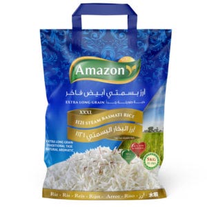 1121 Steam Basmati Rice 5kg by Amazon foods- grocery near me- online store near me- white basmati rice- Indian long basmati rice- best basmati rice- premium quality