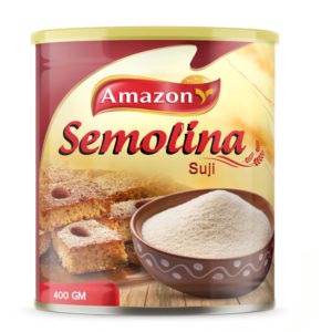 Semolina 400g by Amazon foods- Amazon Semolina, healthy nutrition, used in home recipe, Martoo online grocery shop, online delivery- grocery near me- online store near me- pastry- baking- cooking- dessert