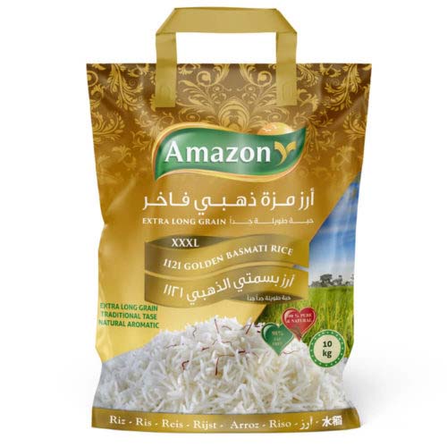 1121 Golden Sella Basmati Rice 10kg by Amazon foods- grocery near me- online store near me- best basmati rice- authentic basmati rice- Indian long grain rice- white basmati rice