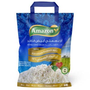 Amazon 1121 Steam Basmati Rice 10kg- grocery near me- online store near me- best basmati rice- aromatic rice- authentic indian rice- amazon foods- indian long grain rice