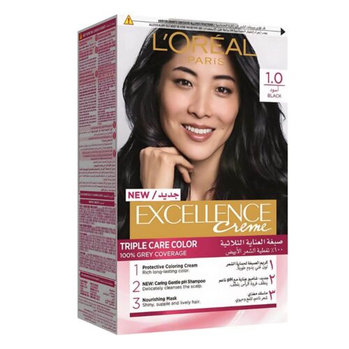 L'Oreal Paris Excellence Creme Triple Care Permanent Hair Colour 1.0 Black