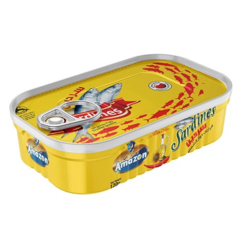 Amazon Sardines in Sunflower Oil 120g- Amazon foods- grocery near me- online store near me- canned goods- sea-foods- sunflower oil sardines- healthy food