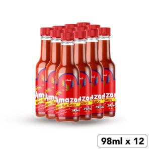 Amazon Very Hot Sauce 12x98ml- grocery near me- online store near me- condiments- hot and spicy sauce- hot sauce- Amazon foods- red chili sauce- red pepper sauce