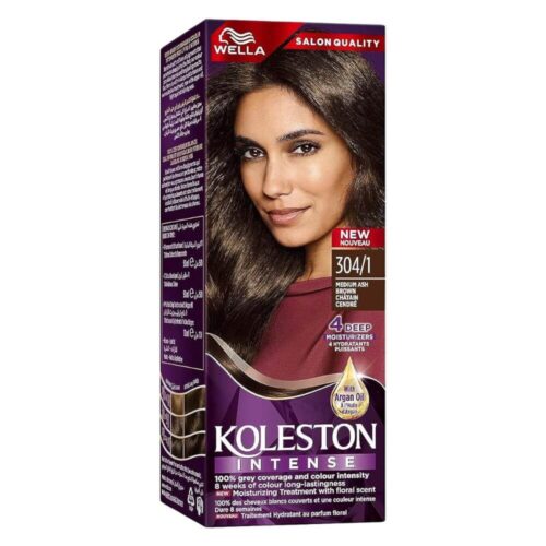 Wella Koleston Intense Hair Colour Cream Kit 304/1 Medium Ash Brown