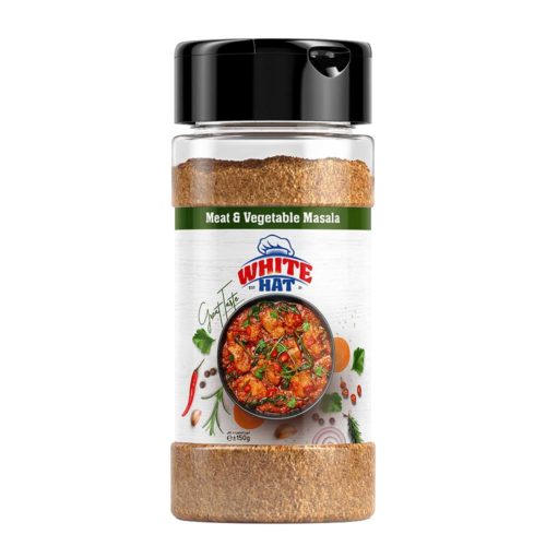 White Hat Meat and Vegetable Masala Powder 150g- Amazon foods- grocery near me- online store near me- spices- indian spices- Indian cuisine- masala powder- Amazon masala, Meat & Vegetable Masala, used in cooking, Martoo online grocery shop, online delivery