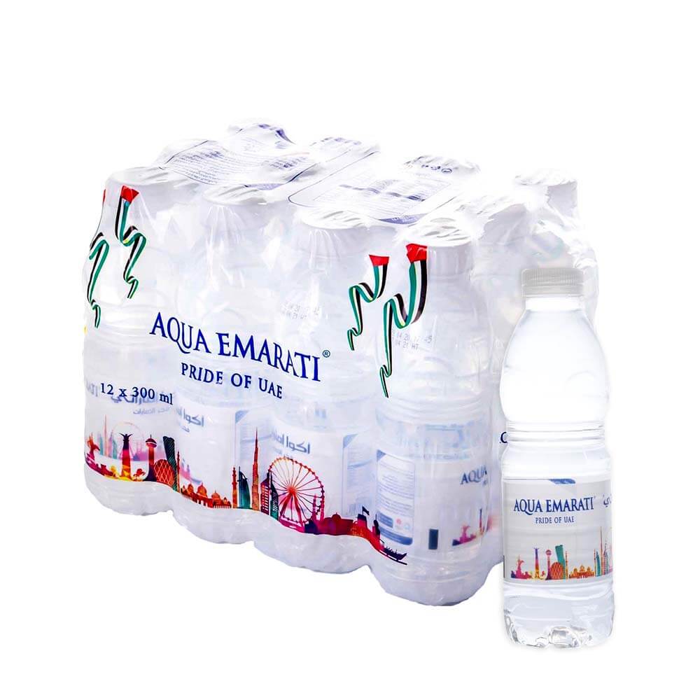 Aqua Emarati Natural Mineral Water 12x300ml- Bulk items- Catering items- Wholesale- Restaurant and Cafe supply 300mlx12