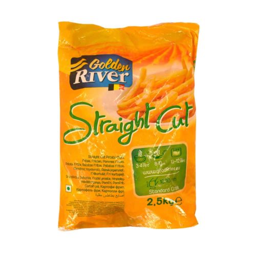 Golden River French Fries Straight Cut 2.5kg- grocery near me- online store near me- Golden River- french fries- frozen- Amazon Crispy fries, French Fries Straight Cut, unique quality, Martoo online grocery shop, online delivery