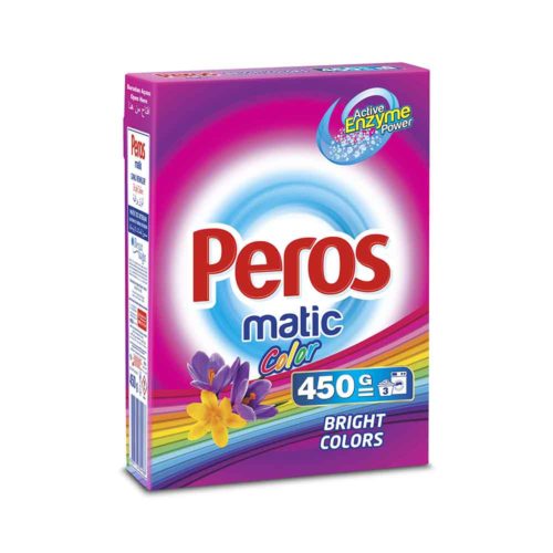 Peros Powder Detergent Matic Color 450g- grocery near me- online store near me- Peros- Powder Detergent Matic, Powder Detergent Manuel / High Foam, powder detergents, stain remover, dirt remover, cloth cleaner, Martoo online grocery shop-Detergent Powder-Laundry detergent powder