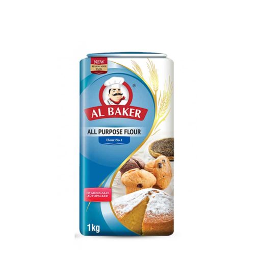 Al Baker All Purpose Flour 1kg- Baking- Pastries- Bakery- all-purpose flour 1kg- flour 1kg- white flour- flour