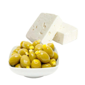Turkish green olives stuffed lemon-Saudi feta cheese-Breakfast-Appitizer-Healthy