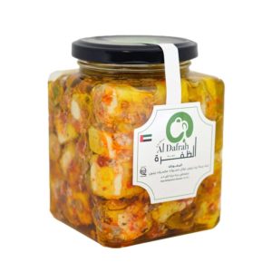 Al Dafrah Cheese Cube Mint 250g- Marinated in Olive Oil, Spices and Mint- Grocery near me- Online Store near me- Healthy Diet- Breakfast- Salads
