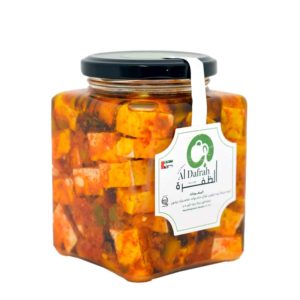 Al Dafrah Cheese Cube Zaatar 250g- Marinated in Olive Oil, Spices and Zaatar- Grocery near me- Online Store near me- Cheese- Healthy Diet- Salads- Breakfast