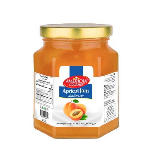 Apricot Jam 340g- American Gourmet- grocery near me- online store near me- Martoo online- pure apricot goodness- convenient jar size- natural ingredients