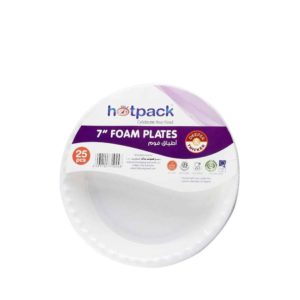 Hotpack Foam Plate 7"x25pcs- grocery near me- online store near me- disposable plate- Foam Plate 7"x25pcs-Disposable Items-Biodegradable-Party-Occasion disposable foam plates wholesale foam plates wholesale prices 10 inch styrofoam plates Disposable Foam Plates White