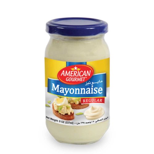 American Gourmet Mayonnaise Regular Glass 236ml- grocery near me- online store near me- Martoo online- Condiments- Sauce- Sandwich- Burgers- American gourmet products- creamy mayonnaise
