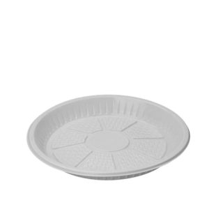 Hotpack round plastic plate deep buy from martoo online grocery shop- grocery near me- online store near me- disposable plate- Hotpack products white and gold plastic plates White Round Deep Soup Plate heavy duty plastic plates Elegant plastic plates wholesale