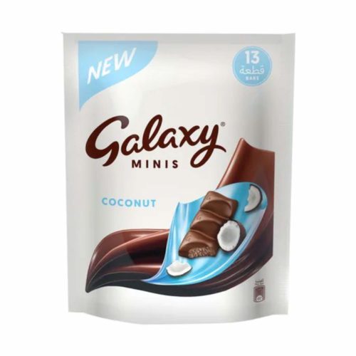 Galaxy Chocolate and Coconut Minis Chocolate 162.5g- Grocery near me- Online Store near me- Mini Chocolate Pouch- Snacks