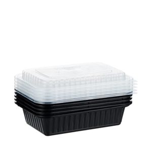 Black Base Containers Small with Lid 5pcs x 28oz- Grocery near me- Online Store near me- Disposable items- Disposable Food Containers- Hotpack products