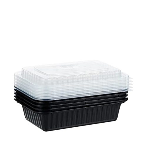 Black Base Containers Small with Lid 5pcs x 28oz- Grocery near me- Online Store near me- Disposable items- Disposable Food Containers- Hotpack products disposable food storage container heavy duty storage boxes tea coffee sugar canisters christmas tree storage box
