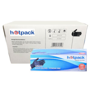 Hotpack Black Vinyl Gloves Powder free Large 10x100pcs