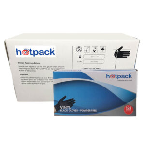 otpack Black Vinyl Gloves Powder free Medium 10x100pcs