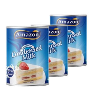 Amazon Sweetened Condensed Milk 3x395g- Grocery near me- Online Store near me- Condensed Milk- Baking- Pastry- Dessert- Sweets- Offers- Deals