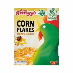 Kellogg's Corn Flakes Honey & Nuts 375g- Grocery near me- Online Store near me- Corn Flakes with nuts and Honey- Breakfast- Easy breakfast- delicious- corn flakes