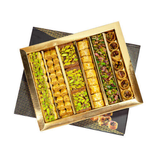 Arabic Sweets - Medium Box 1kg- grocery near me- online store near me- Arabic sweets- baklava box 1kg- box medium- assorted baklava- perfect gift