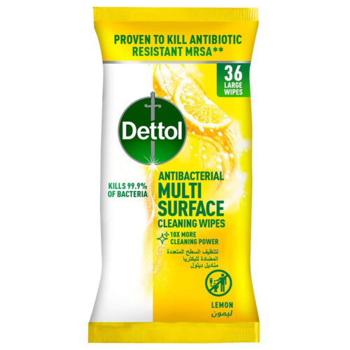 Dettol Lemon Antibacterial Muti Surface Cleaning Wipes Regular 36pcs