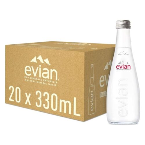 Evian Natural Mineral Water Glass Small evian water glass bottle evian glass bottle 330ml mineral water glass bottle drinking water in glass bottles