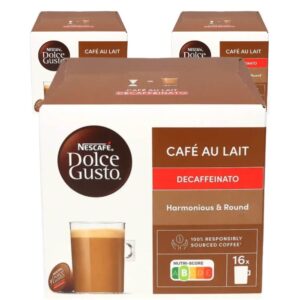 Nescafe Dolce Gusto Cafe Au Lait Decaf Coffee 16 capsules 3x16g