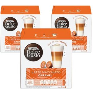 Nescafe Dolce Gusto Latte Macchiato Caramel Coffee 16 capsules 3x16g