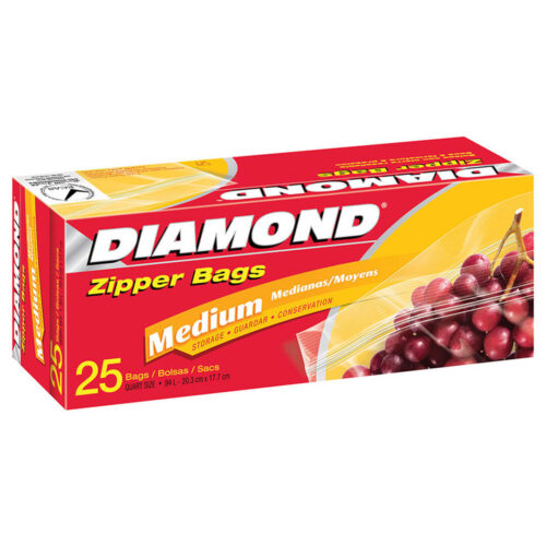 Diamond Storage Zipper Bags Medium Clear 25bags