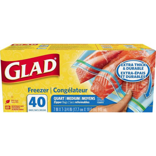 Glad Zipper Freezer Clear Small 40bags