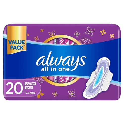 Always All in One Ultra Thin Large Sanitary Pads w/ Wings Large Pack 20pcs