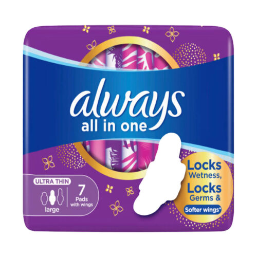Always All in One Ultra Thin Large Sanitary Pads w/ Wings Small Pack 7pcs