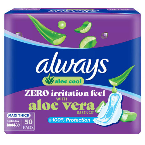 Always Aloe Cool Maxi Thick Sanitary Pads w/ Wings Large packing 50pcs