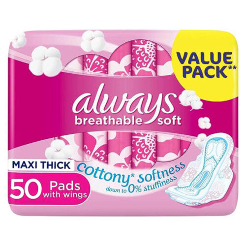Always Cotton Skin Love Sanitary Pads Large Thick 50pcs