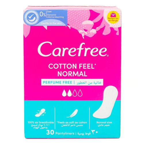 Carefree Cotton Feel Perfume Free Breathable Pantyliners 30pcs