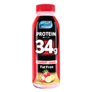 Almarai Strawberry and Banana Protein Milk Fat Free 400ml