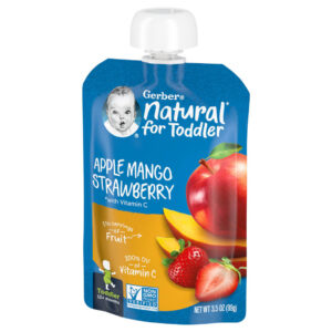 Gerber Baby Food Pouches Apple Mango Strawberry Pouches Gerber Toddler Food Pouches Natural fruit Toddler 12+ Months Gerber Organic Baby Food