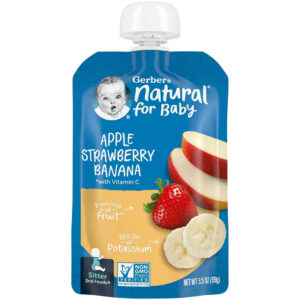 Natural Apple Strawberry Banana Apple Strawberry Banana snacks Natural for Baby 2nd Foods Gerber strawberry banana puffs Apple Banana Baby Food