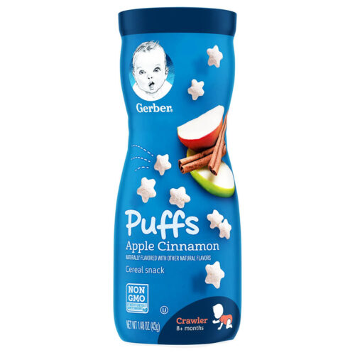 Gerber's Apple Cinnamon Puffs Buy Gerber Puffs online Gerber Snacks for Baby Grain Puffed Grain Snack UAE Cinnamon Cereal Baby Snack