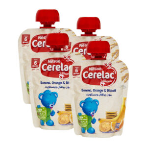 Cerelac Fruit Puree with Biscuits Nestle Cerelac Fruits Puree Banana Orange Biscuit Puree Cerelac Fruits Puree Pouch Nestle 6 Months Value Pack