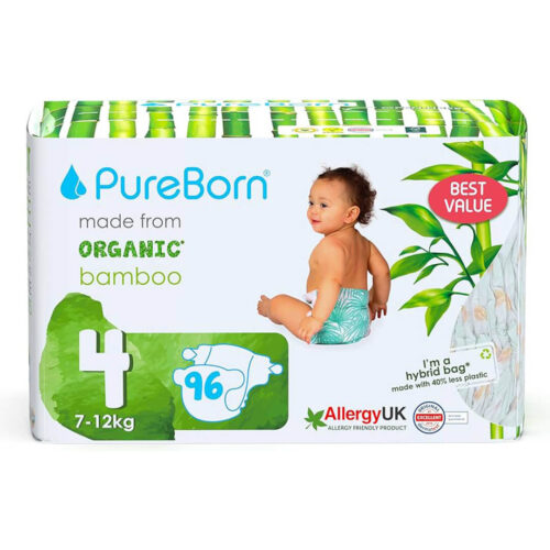 Pureborn Eco Friendly Bamboo Nappies Baby Nappies Size 4 Pureborn Eco Organic Nappies Organic Bamboo Nappies Online Bamboo Nappies Size 4