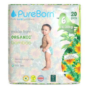 Pureborn Organic Diaper Size 6 Buy Pureborn Diaper Online Organic Diaper Size 6 Pureborn Organic Diaper Price Pureborn Baby Diaper pack