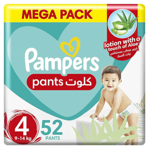 Pampers Baby-Dry Pants Diapers with Aloe Vera Lotion 360 Fit & up to 100% Leakproof  Mega Pack  Size 4 (9-14 kg)