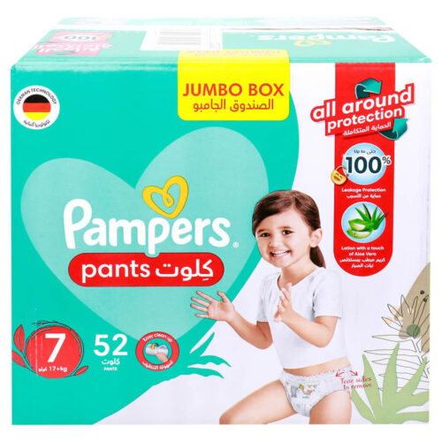 Pampers Baby-Dry Pants with Aloe Vera Lotion Stretchy Sides and Leakage Protection  Size 7(17+ kg)