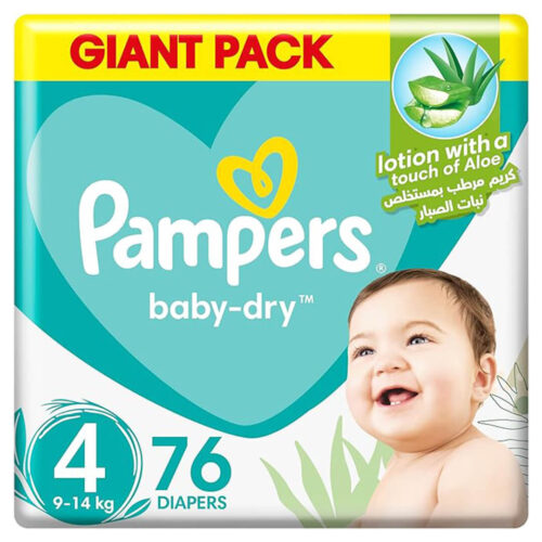 Pampers Baby-Dry Taped Diapers With Aloe Vera Lotion 4 Size(9-14kg)